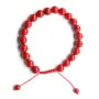 Bracelet Bamboo de mer teinte rouge boule rond 8mm 