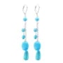 Earring Silver 925 reconstructed turquoise dormeuse x 2pcs