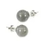 Boucle d'oreille argent 925 labradorite 10mm x 2pcs