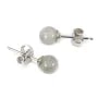 Earring silver 925 black agate 6mm x 2pcs 