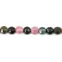 Tourmaline multicolore, de forme ronde plate facetté, 4mm x 39cm