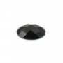 Black Onyx oval faceted cabochon 10x14mm x 1pc