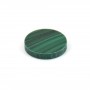 Cabuchón redondo plano de malaquita 10mm x 1ud