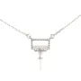 Chaîne en argent 925 rhodié  maille ovale & zirconium pour perle semi percé x 40cm