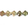 Unakite trèfle facetté 10mm x 40cm