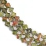 Unakite trèfle facetté 10mm x 40cm