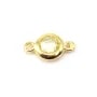 Intercalaire argent 925 doré à l'or fin et zirconium citrine 5x9mm x 1pc