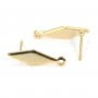 Ear stud leaves  by "flash" Gold on brass 8x14mm x 2pcs
