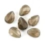 Quartz fumé goutte plate facette 6.5x7mm x 40cm