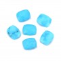 Turquoise reconstituée rectangulaire facette 8x10mm x 1pc 