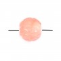 Bambou de mer  Ronde Sculpte 8mm x 4pcs