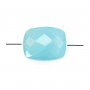 Rectangular blue chalcedony faceted 8x10mm x 1pc