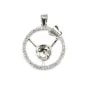Bélière couronne 20mm  en argent 925 rhodié pour perle semi-percée  x 1pc