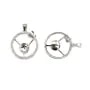Bélière couronne 20mm  en argent 925 rhodié pour perle semi-percée  x 1pc
