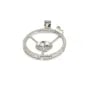 Rhodium 925 silver crowned pendant-holder 20mm for half-drilled pearls  x 1pc