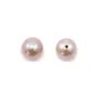Perle de culture d'eau douce semi-percée, mauve, ronde, 7.5-8mm x 1pc