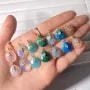 Pendentif Amazonite goutte décoré oeil - 12x14mm x 1pc