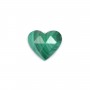 Cabochon Malachite coeur facetté 9x10mm x 1pc
