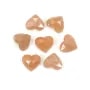 Cabochon Pietra di luna arancione cuore sfaccettato 9x10mm x 1pc