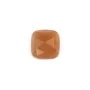 Cabochon Pietra di luna arancione quadrato sfaccettato 9mm x 1pc
