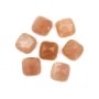 Cabochon Pietra di luna arancione quadrato sfaccettato 9mm x 1pc