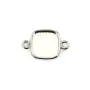 Espaçador para cabochão quadrado de 9 mm - Prata x 1 unidade