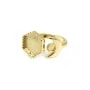 Anillo ajustable para cabujón hexagonal y redondo - Oro x 1ud