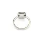 Anello regolabile per cabochon quadrato da 9 mm - Argento x 1 pz