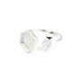 Adjustable ring for hexagon & round cabochon - Silver 925 x 1pc