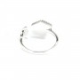 Bague réglable pour cabochon hexagone & rond - Argent 925 x 1pc