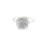 Anello regolabile per cabochon quadrato da 9 mm - Argento 925 x 1 pz