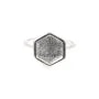Anel ajustável para cabochão hexagonal de 10 mm - Prata 925 x 1 unidade