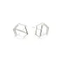 Hexagon cabochon earring 10mm - Silver 925 x 2pcs