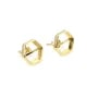 Brinco cabochão hexagonal 10mm - Ouro x 2pcs