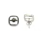 Boucles d'oreilles pour cabochon carré 9mm - Argenté x 2pcs