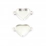 Entrepieza para cabujón corazón 9x10mm - Plata 925 x 1pc