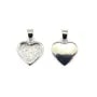 Colgante corazón cabujón 9x10mm - Plateado x 1pc