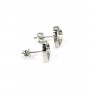 Orecchino per cuore cabochon 9x10mm - Placcato argento x 2 pz
