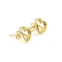 Boucles d'oreilles pour cabochon coeur 9x10mm - Doré x 2pc