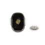 Rectangle & round cabochon ring - Silver plated x 1pc