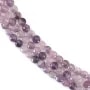 Lépidolite rond plat facetté 4mm x 39cm
