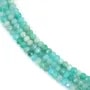 Amazonite rondelle facetté 3x4mm x 39cm