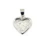 Heart cabochon pendant 9x10mm - Silver plated x 1pc
