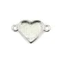 Espaciador para cabujón de corazón 9x10mm - Plata x 1pc