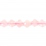 Quartz rose trèfle facetté 10mm x 40cm