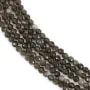 Obisidienne argenté rond facetté 3mm x 39cm