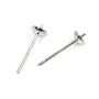 Pins d'oreilles for half drilled Rhodium Silver 4mm x 4pcs