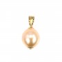 Pendentif Perle de culture d'eau douce saumon - Gold Filled x 1pc