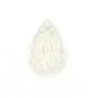 Nacre blanche ajourée en forme de goutte 22x32mm x 1pc