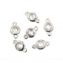 Intercalaire rond 4x7mm - oxyde de zirconium & Argent 925 rhodié x 2pc